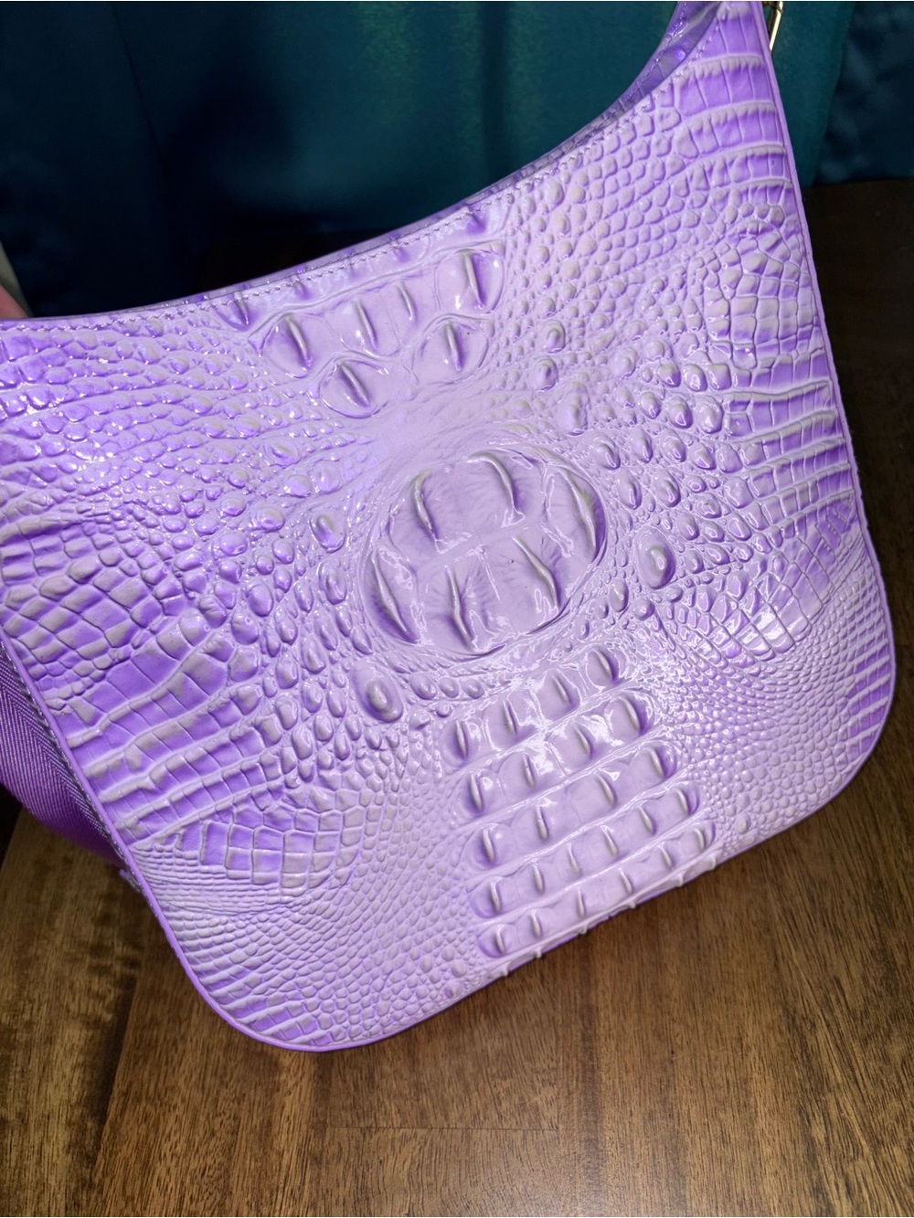 Brahmin EUC Leia - Gentle Lavender - Pastel- Back Eye - Pearl Shimmer - Like New - Picture 9 of 16